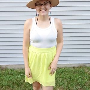 Neon Yellow High Low Skirt!